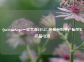 QuantumScape一度大涨超35% 宣布开始生产原型B样品电池