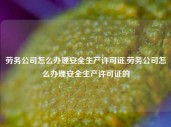 劳务公司怎么办理安全生产许可证,劳务公司怎么办理安全生产许可证的