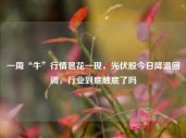 一周“牛”行情昙花一现，光伏股今日降温回调，行业到底触底了吗