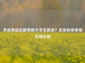 失业保险还能帮助大学生就业？企业快来申领这项补助