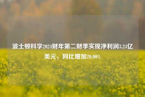 波士顿科学2024财年第二财季实现净利润3.24亿美元，同比增加20.00%