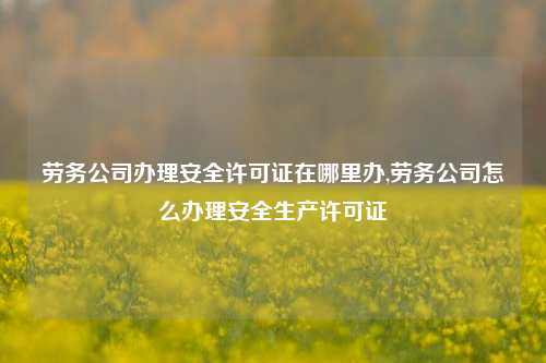 劳务公司办理安全许可证在哪里办,劳务公司怎么办理安全生产许可证