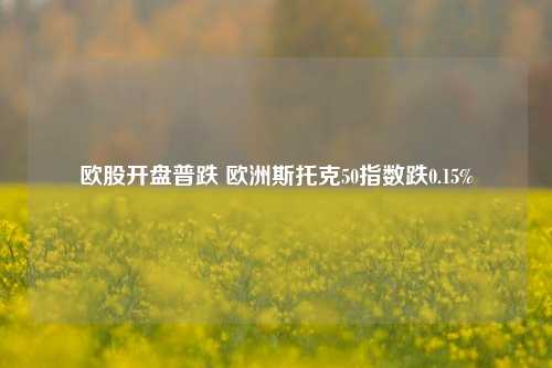 欧股开盘普跌 欧洲斯托克50指数跌0.15%