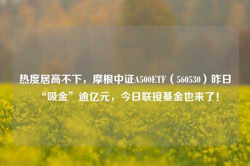 热度居高不下，摩根中证A500ETF（560530）昨日“吸金”逾亿元，今日联接基金也来了！