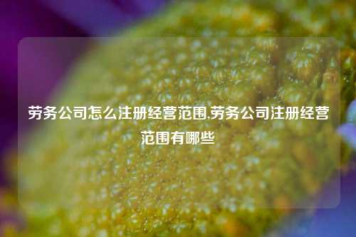 劳务公司怎么注册经营范围,劳务公司注册经营范围有哪些