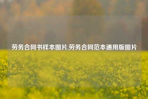 劳务合同书样本图片,劳务合同范本通用版图片