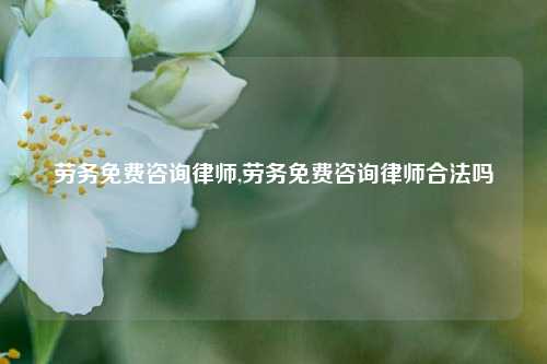 劳务免费咨询律师,劳务免费咨询律师合法吗