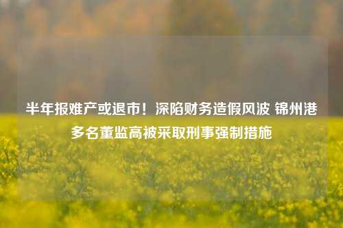 半年报难产或退市！深陷财务造假风波 锦州港多名董监高被采取刑事强制措施