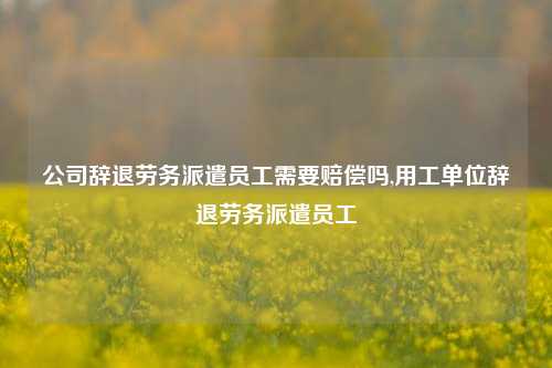 公司辞退劳务派遣员工需要赔偿吗,用工单位辞退劳务派遣员工