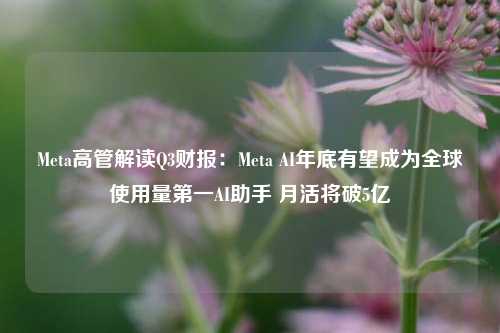 Meta高管解读Q3财报：Meta AI年底有望成为全球使用量第一AI助手 月活将破5亿