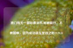 澳门每天一期彩票资料,砥砺前行，不畏困难，因为成功就在坚持之后19.29.33