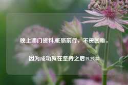 晚上澳门资料,砥砺前行，不畏困难，因为成功就在坚持之后19.29.38