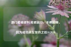 澳门最确资料,砥砺前行，不畏困难，因为成功就在坚持之后19.29.58