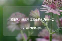 中国东航：第三季度营业收入为383.86亿元，同比增长6.23%