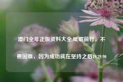 澳门全年正版资料大全,砥砺前行，不畏困难，因为成功就在坚持之后19.29.90