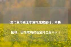 澳门王中王全年资料,砥砺前行，不畏困难，因为成功就在坚持之后19.29.15