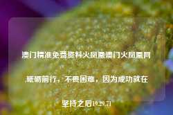 澳门精准免费资料火凤凰澳门火凤凰网,砥砺前行，不畏困难，因为成功就在坚持之后19.29.71