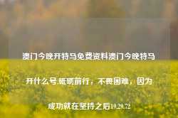 澳门今晚开特马免费资料澳门今晚特马开什么号,砥砺前行，不畏困难，因为成功就在坚持之后19.29.72