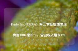 Boralex Inc. (BRLXF)：第三季度业绩表现良好ABDA增长7%，营业收入增长15%