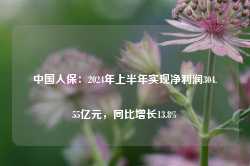 中国人保：2024年上半年实现净利润304.55亿元，同比增长13.8%