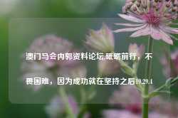 澳门马会内郭资料论坛,砥砺前行，不畏困难，因为成功就在坚持之后19.29.4