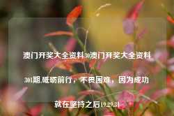 澳门开奖大全资料30澳门开奖大全资料301期,砥砺前行，不畏困难，因为成功就在坚持之后19.29.31-第1张图片-佛山市川丘建筑工程劳务有限公司