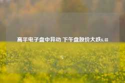 高平电子盘中异动 下午盘股价大跌6.48%-第1张图片-佛山市川丘建筑工程劳务有限公司